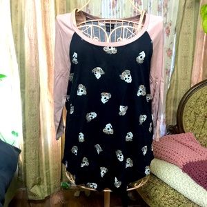 Torrid 1/3 Sleeve Skull T-Shirt